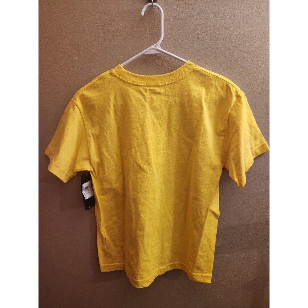 Adidas Shirt Yellow Spell Out Climalite Lightweight Athletic Tee Boys 14/16 L - Picture 3 of 3
